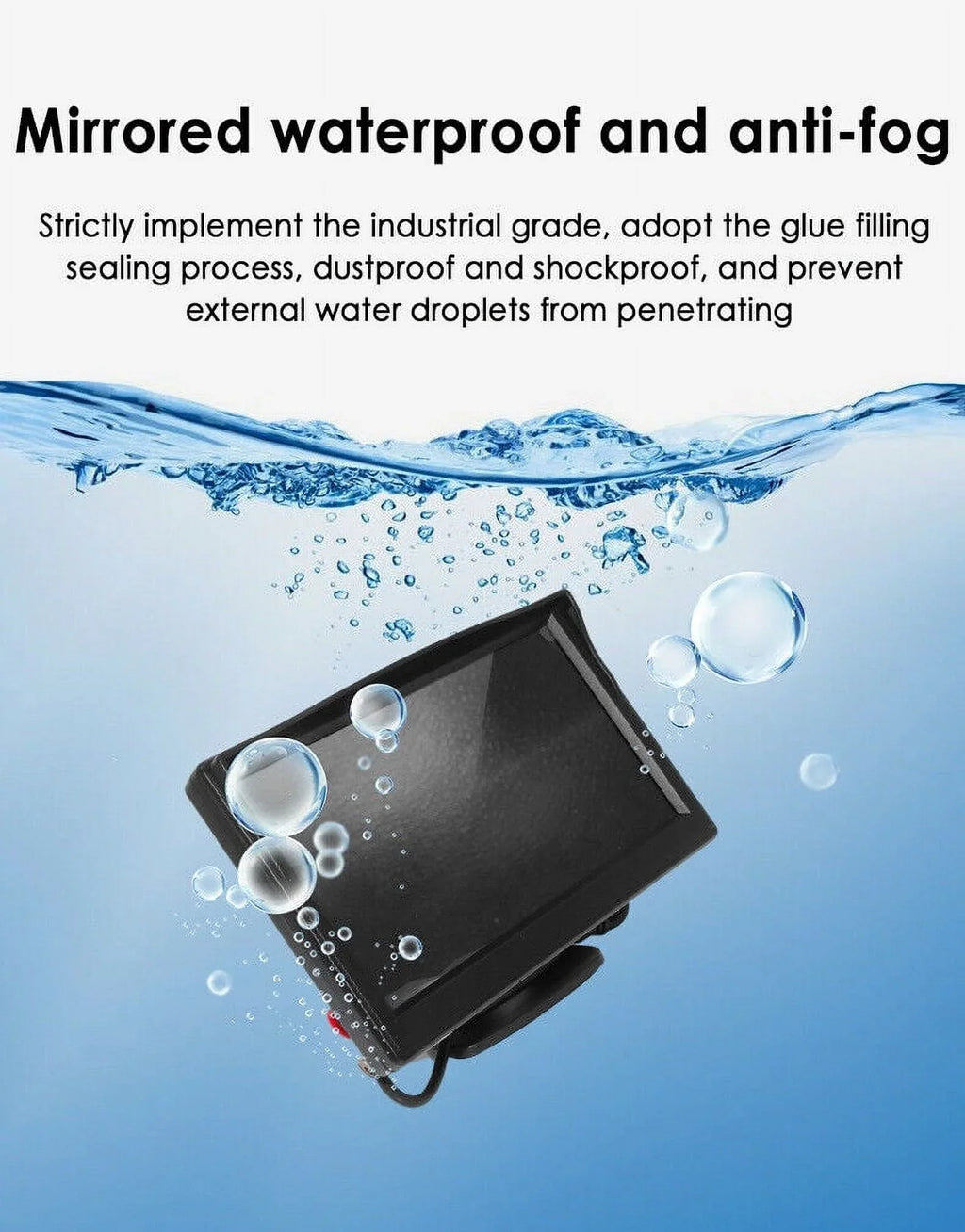 KingFurt Car Night Vision Backup Camera Kit 5" Wireless Monitor HD Rear View Fluid