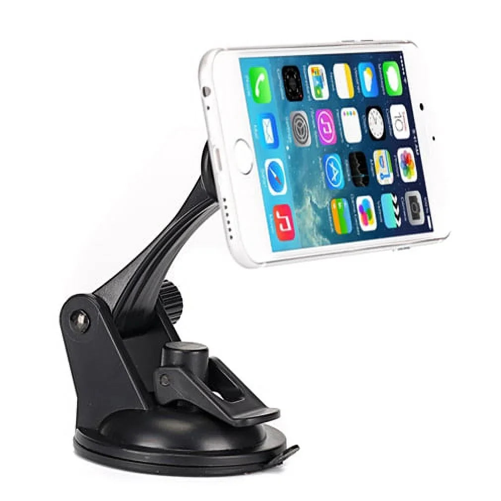 Premium Magnetic Car Mount Dash Windshield Holder Window Rotating Dock Stand Strong Grip Adjustable Suction NYQ for Galaxy J7 Perx V (2017), Mega 2 Note 2 On5 Prevail LTE S4, S5 Active, Mini