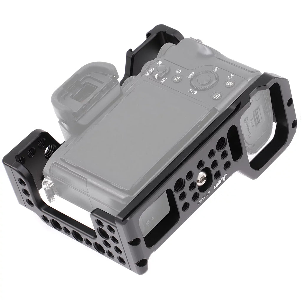 Cage Aluminum Alloy Video Cage Replacement for A7M3 A7R3 A9 Mirrorless with Cold Shoe Mount 14 Inch & 38 Inch Screw Holes