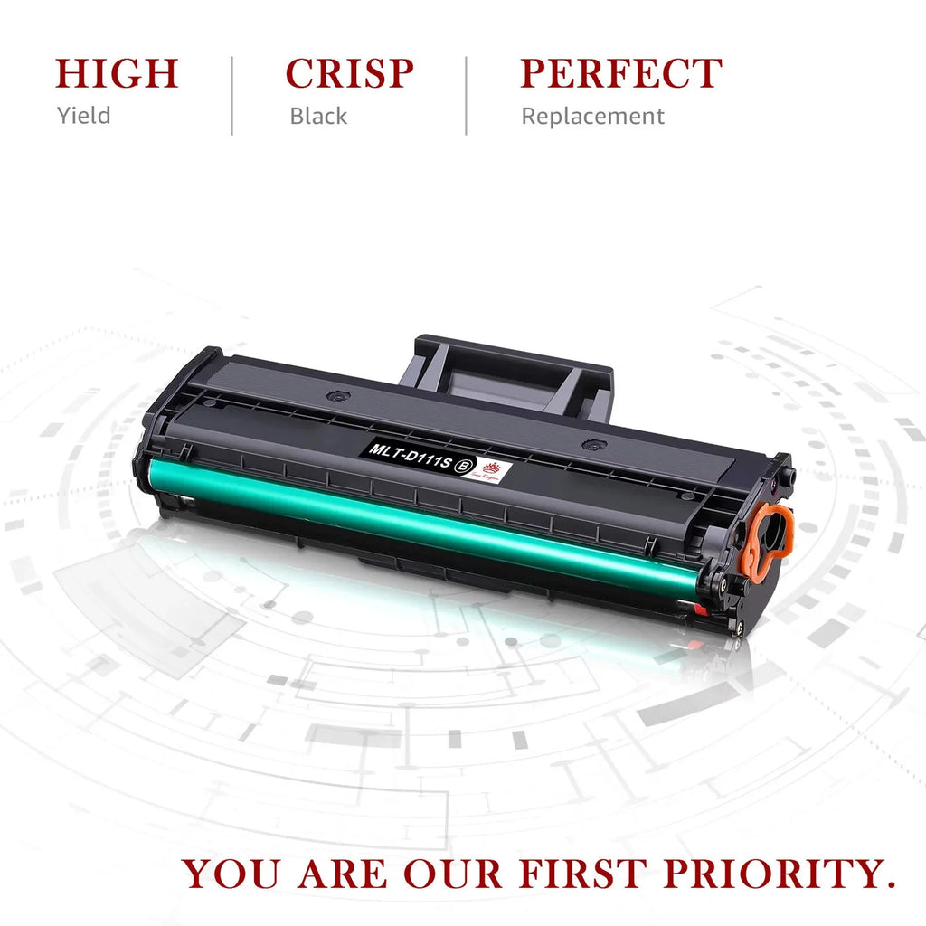 Tonerkingdom 2-Pack Compatible Toner Cartridge Replacement With Chip for MLT-D111S Xpress SL-M2020 M2020W M2022W M2024 M2070W M2070F M2070FW M2026W Printer Ink (Black)