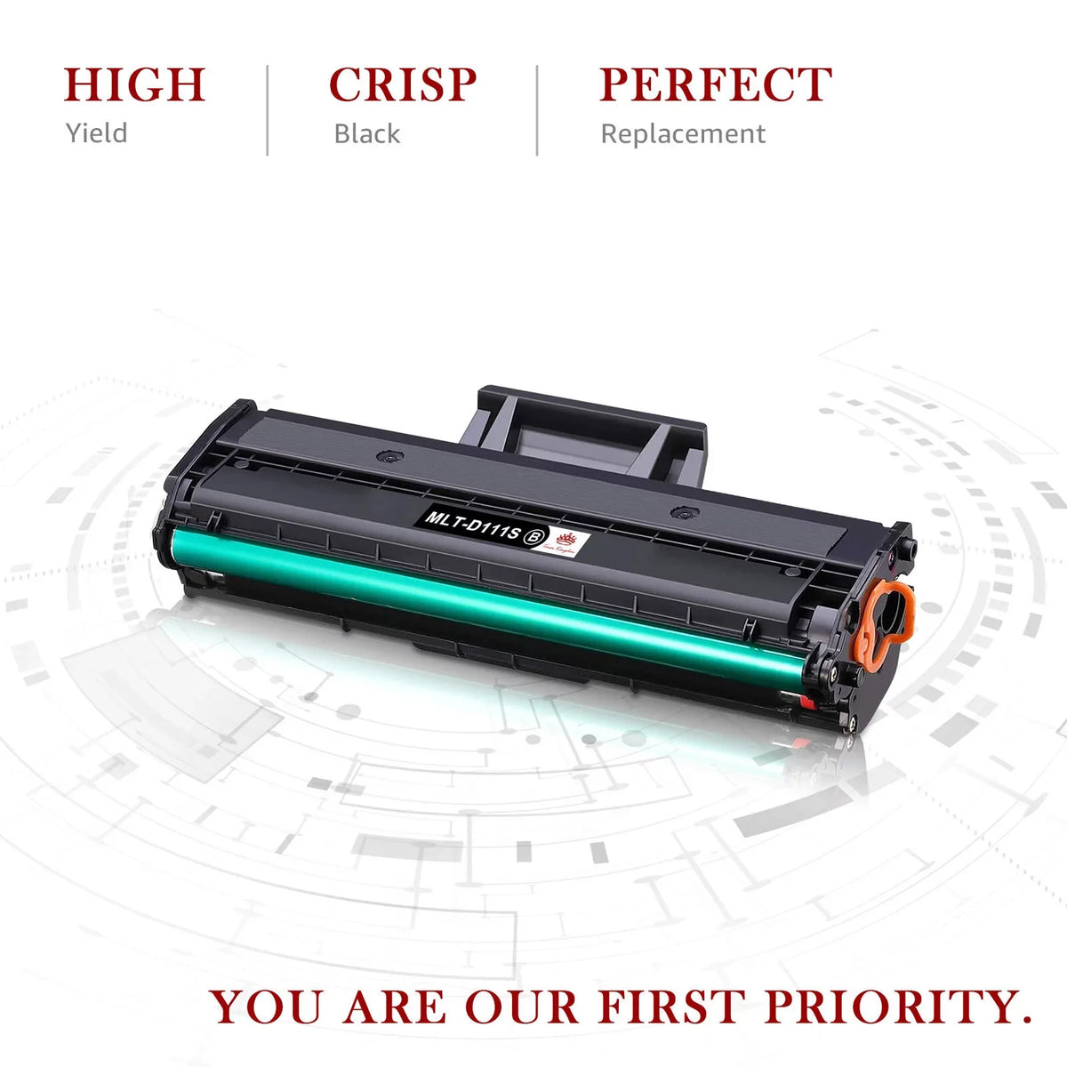 Tonerkingdom 2-Pack Compatible Toner Cartridge Replacement With Chip for MLT-D111S Xpress SL-M2020 M2020W M2022W M2024 M2070W M2070F M2070FW M2026W Printer Ink (Black)