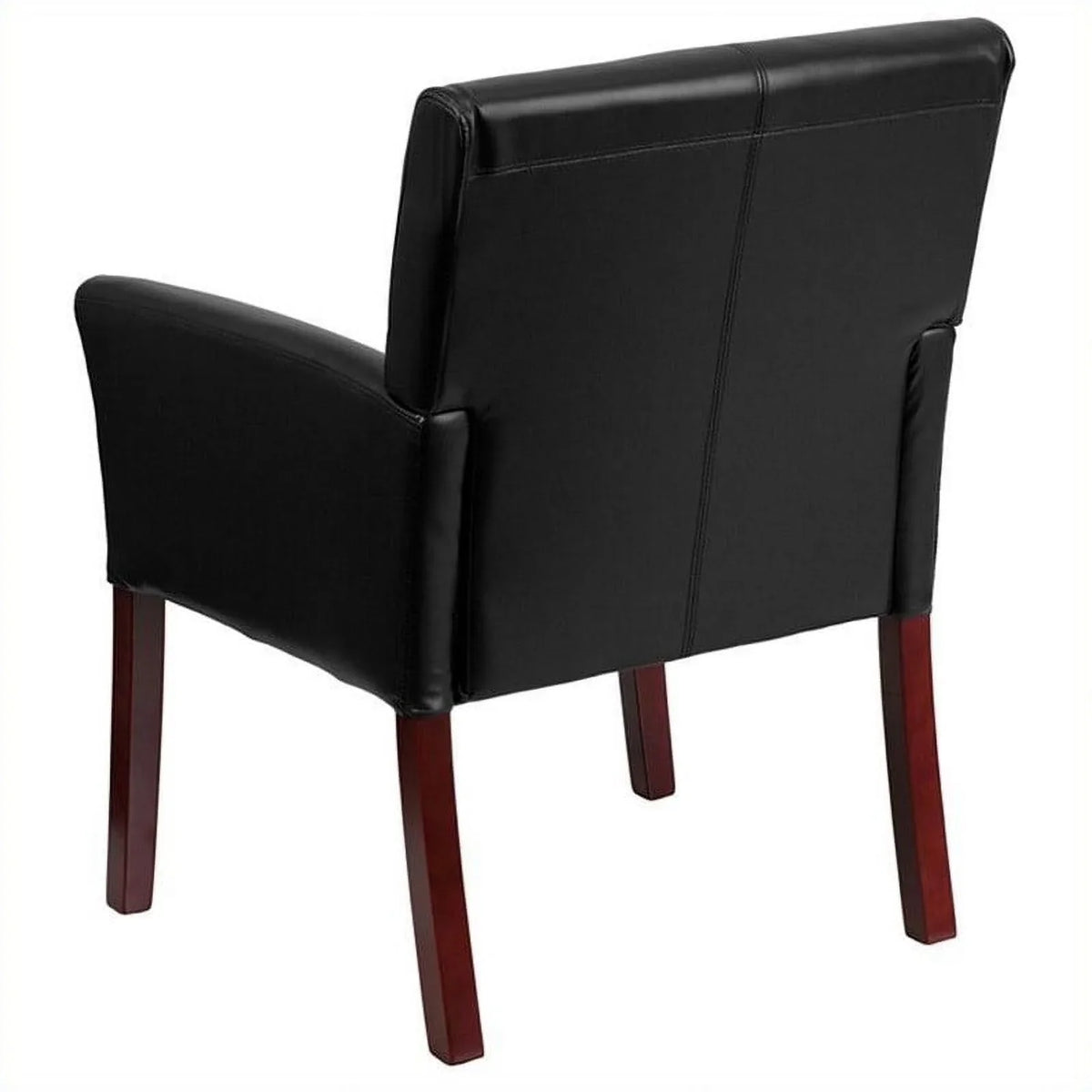 Kingfisher Lane Executive Side Guest Chair in Black with Mahogany Legs