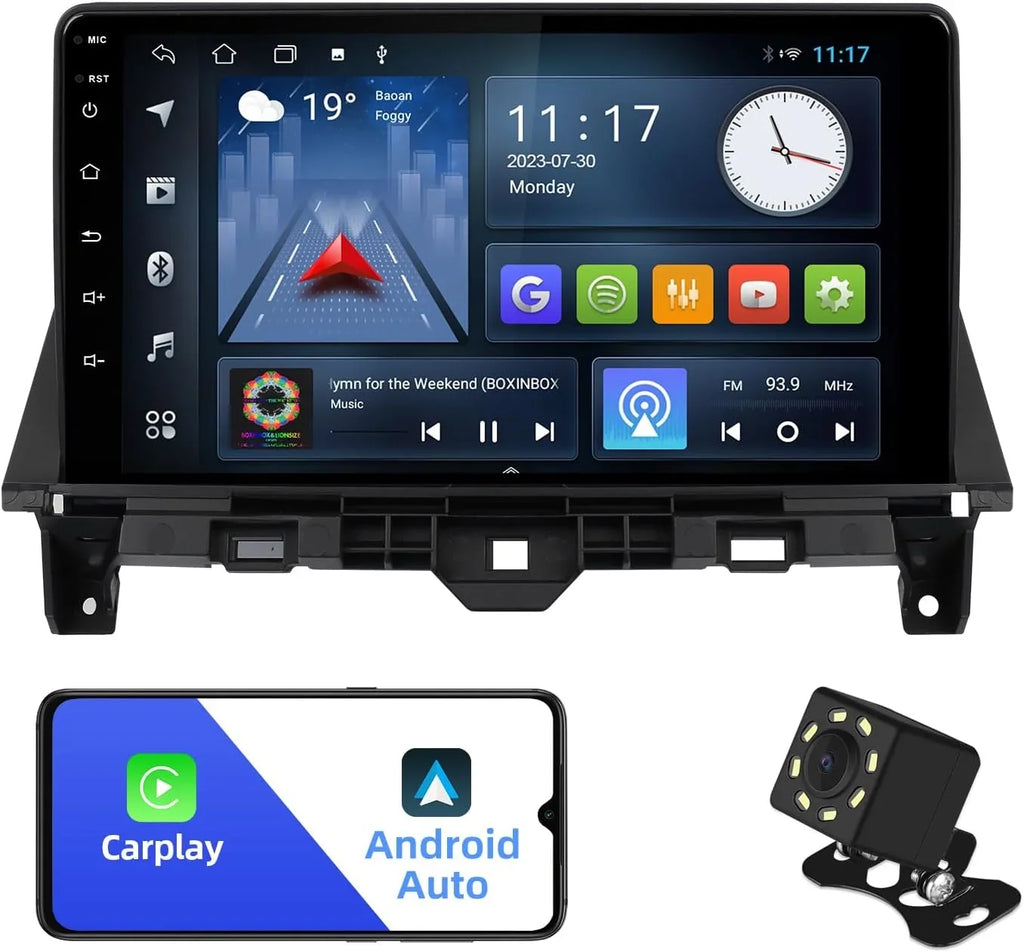 THONZER 2+32G 10.1 inches Android 10 Double Din Car Stereo for Honda Accord 8th 2008 2009 2010 2011 IPS Monitor Display Car Radio with Carplay & Android Auto Support Backup Camera GPS Navi FM BT