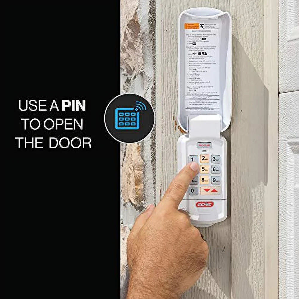 Genie Authentic Chipset GK-R garage door opener wireless keyless keypad - works with all Genie Processor garage door openers, Off-White