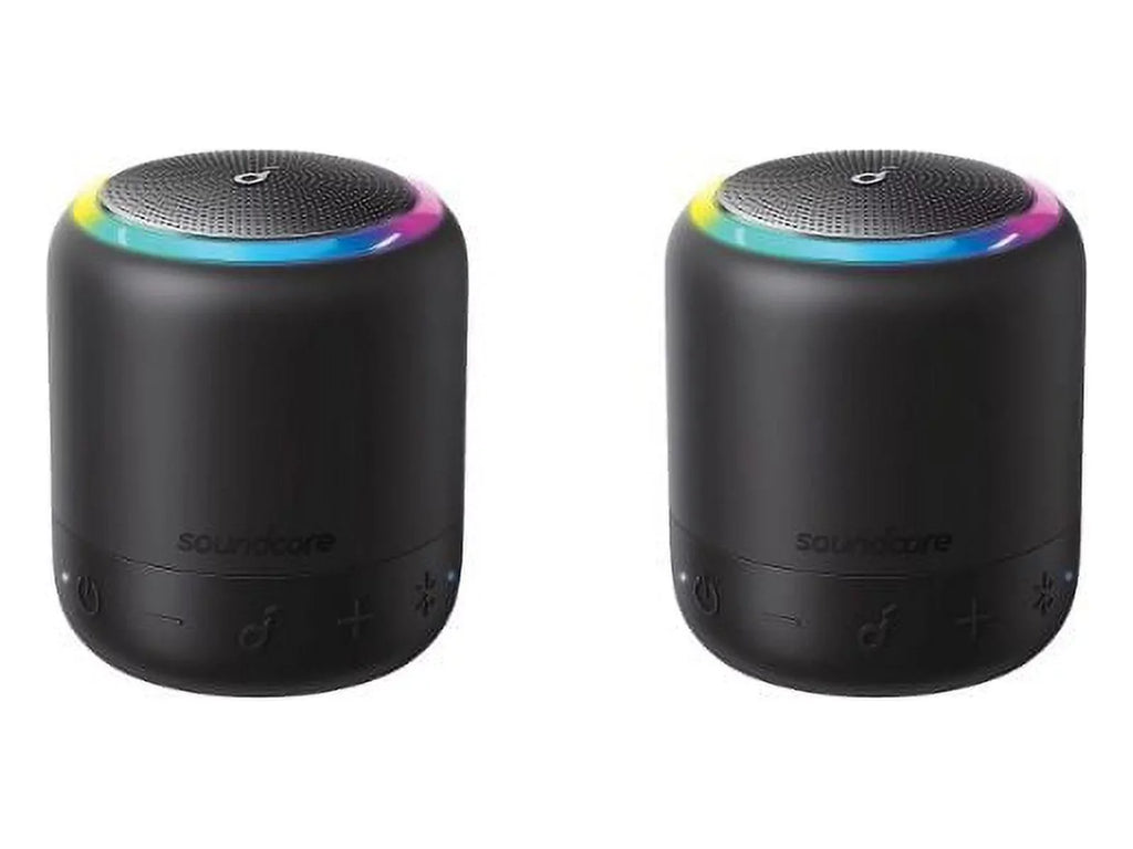 Refurbished Soundcore B3127Z11 Mini 3 Pro Portable Bluetooth Speaker 2-Pack Black 15H Playtime IPX7 Liquid