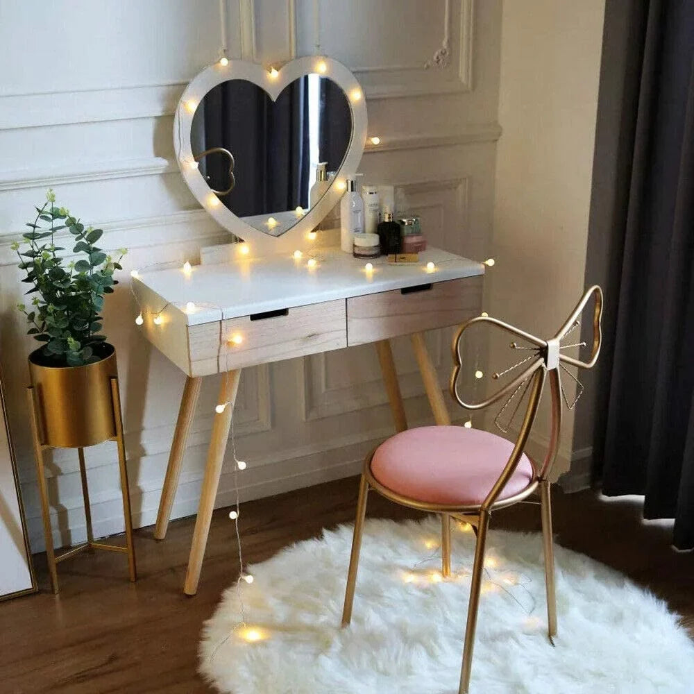 MONIPA Golden Butterfly Backrest Chairs Modern Vanity Stool with Cushioned Back Vanity Chair Pink Princess Chair Girls Ladies Creative Makeup Stool Art Leisure Chair Seat for Bedroom; Dining Room