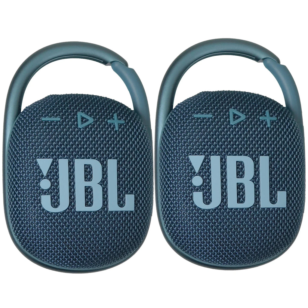 2x JBL Clip 4 Portable Bluetooth Fluid Speaker (Blue)
