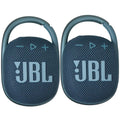 2x JBL Clip 4 Portable Bluetooth Fluid Speaker (Blue)