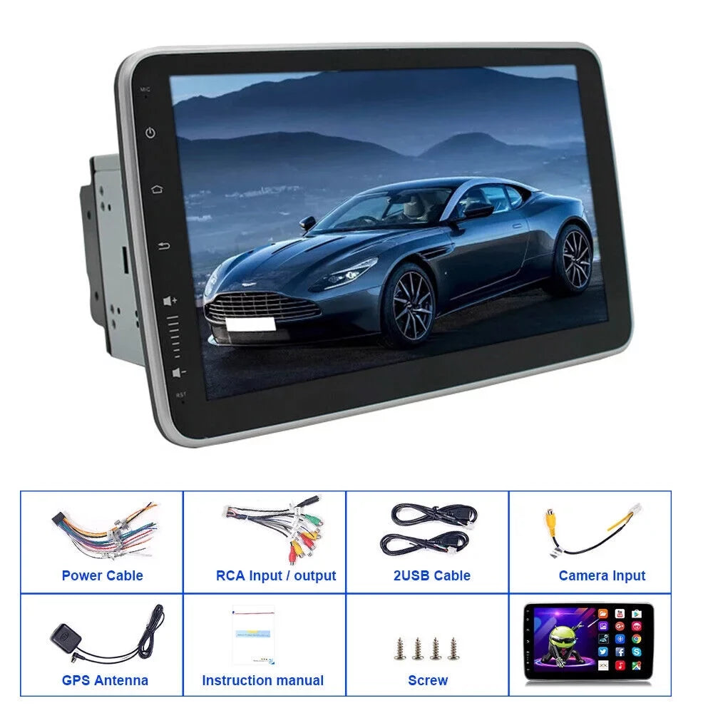 Jahy2Tech 10 Inch On-Board Android 9.1 GPS Wifi Dual Din Touch Monitor Player Navigation