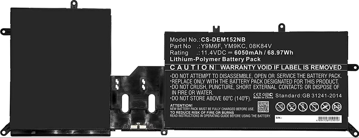 Genuine Alienware M17 R2 11.4V 76WH 6334MAH Y9M6F Battery W/ Cable YM9KC Mobile pc Batteries