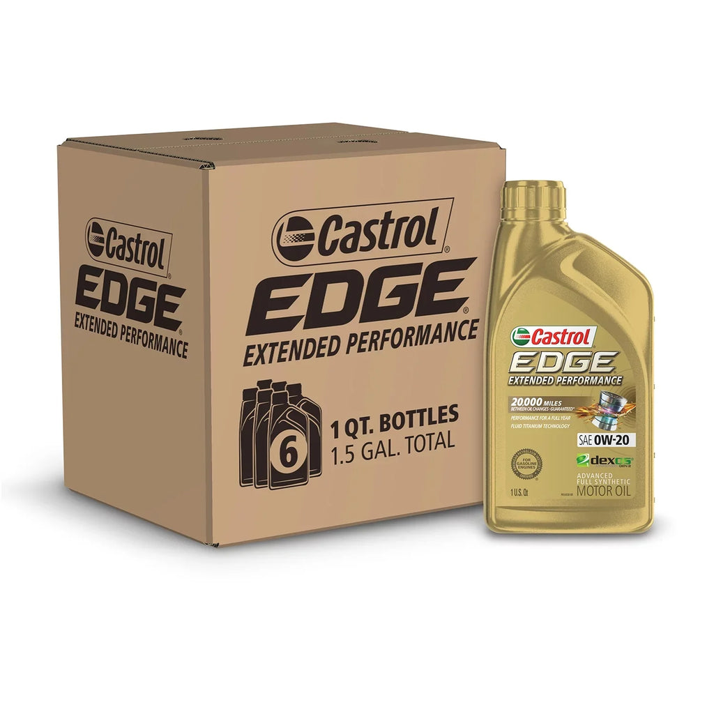 Castrol Edge Extended Efficiency 0W-20 Advanced Full Synthetic Motor Oil, 1 Quart, Case of 6