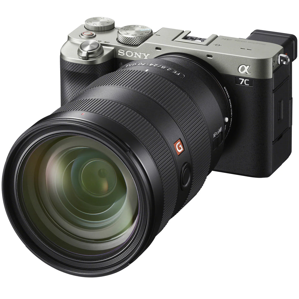 a7C Mirrorless Full Frame Camera Body with FE 24-70mm F2.8 GM G Master Zoom Lens SEL2470GM Silver ILCE7C/S Bundle w/ Deco Gear Photography Backpack Case , Software and Accessories