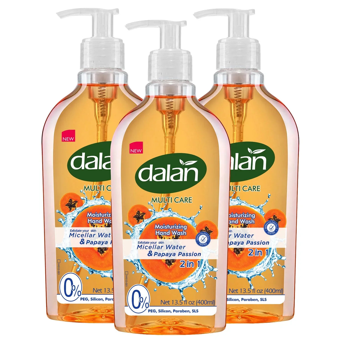 Dalan Multicare Liquid Soap with Micellar Liquid & Papaya 400ml (Pack of 3)