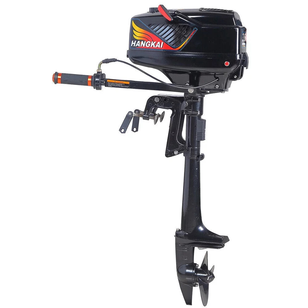 TOOL1SHOoo 3.6HP 2 Stroke Outboard Motor Fishng Boat Motor Engine Fluid Cooling Short Shaft