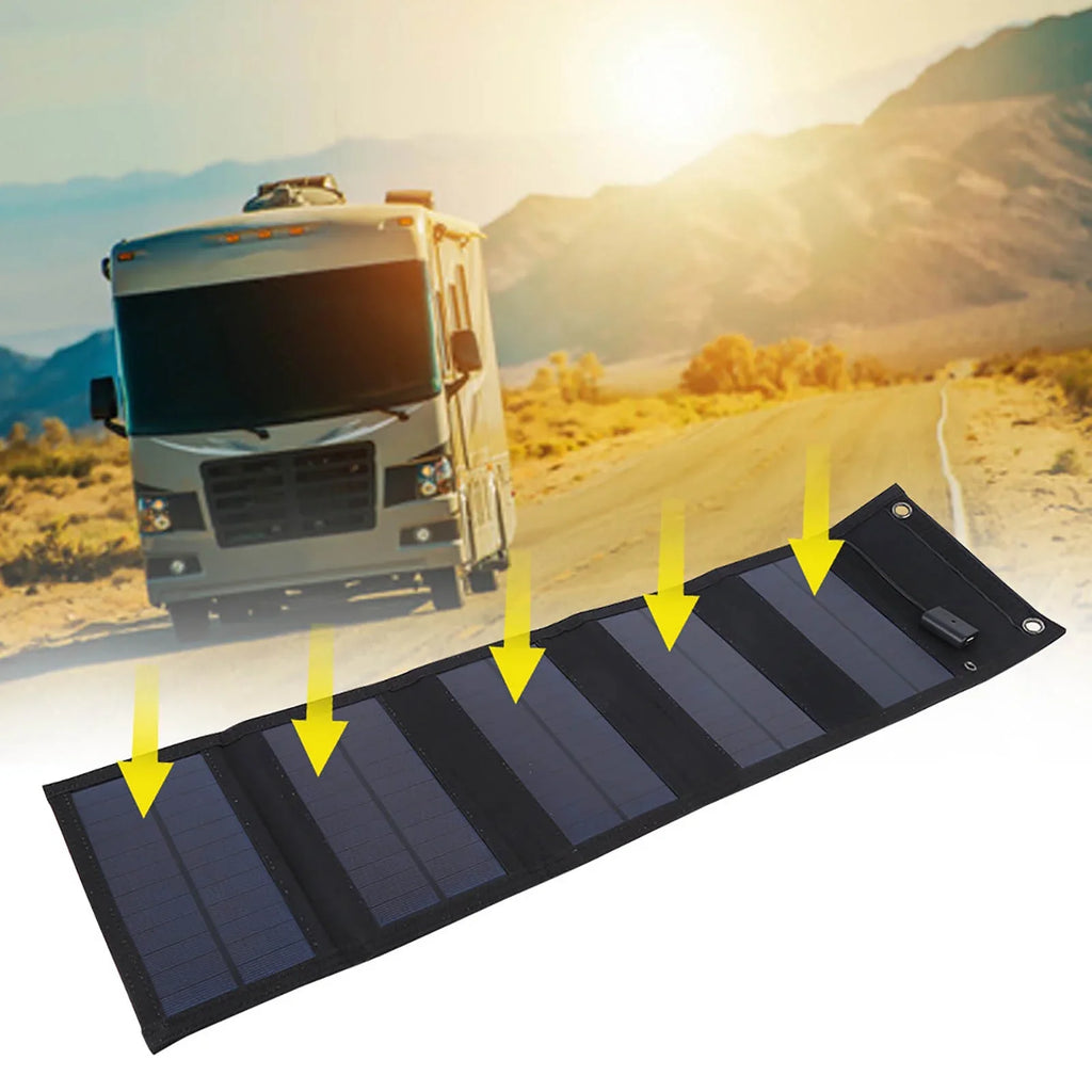20W Liquid Foldable Solar Panel Solar Power Charger USB Output for Mountaineering