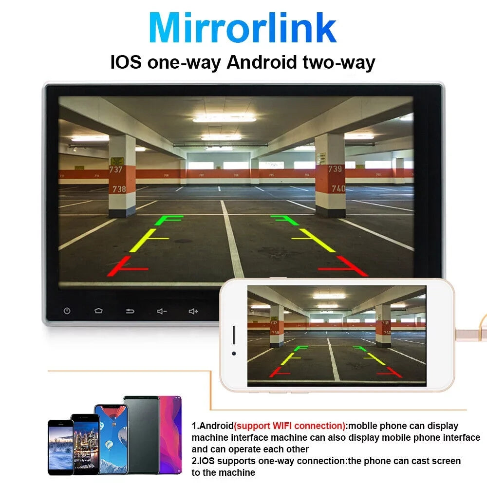 Jahy2Tech 10 Inch On-Board Android 9.1 GPS Wifi Dual Din Touch Monitor Player Navigation
