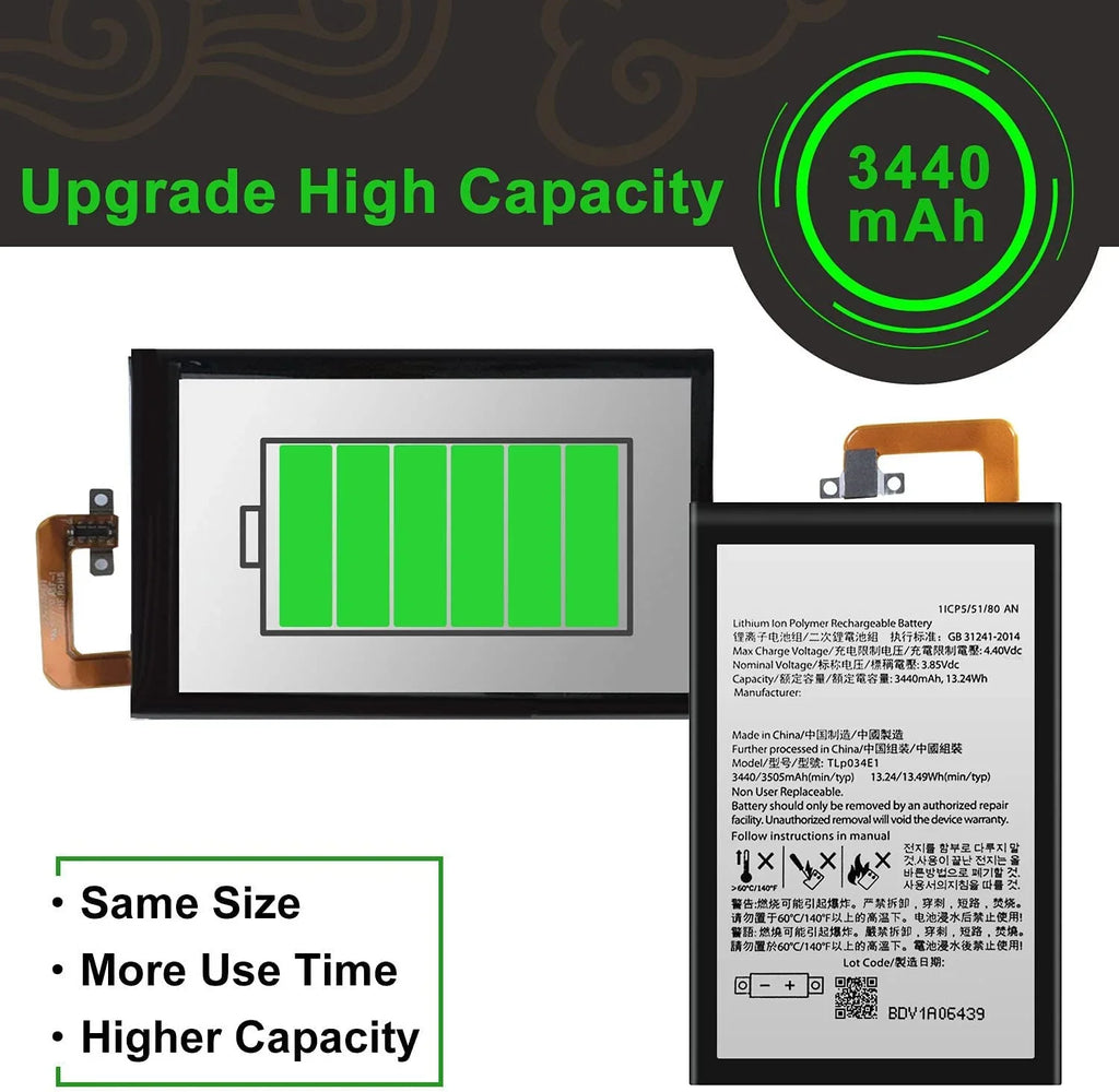 Replacement y BAT-63108-003 Upgraded for BlackBerry Keyone BBB100-1 BBB100-2 BB100-7 BB100-5; BBB100-3 Sprint