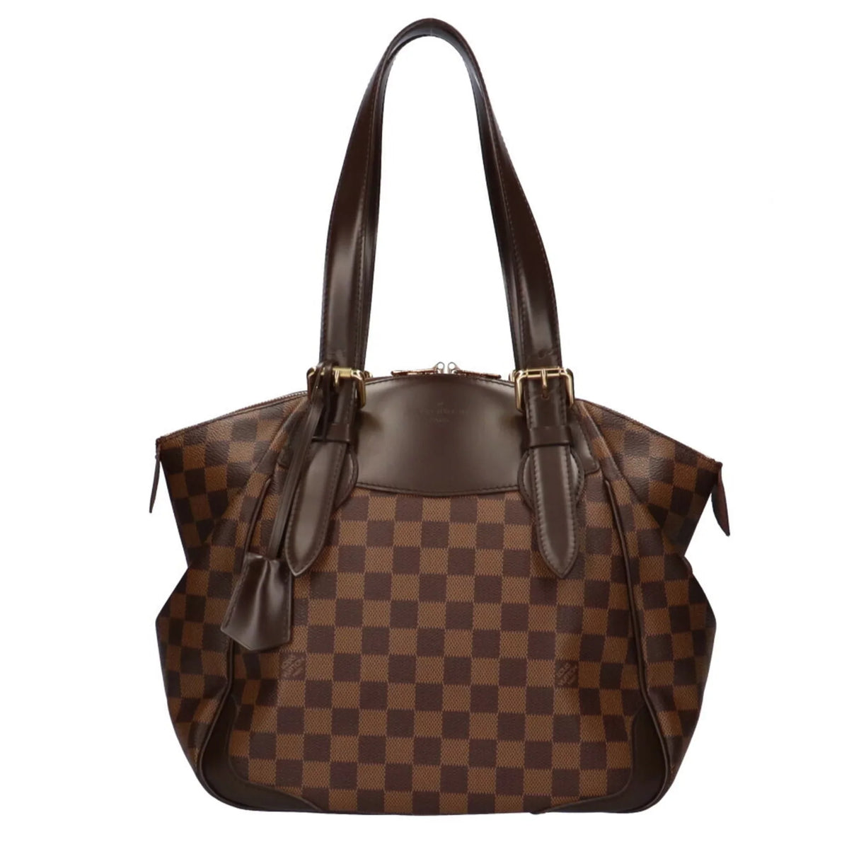 Authenticated Refurbished Louis Vuitton LOUIS VUITTON Verona MM Damier Shoulder Bag Canvas Brown Women's