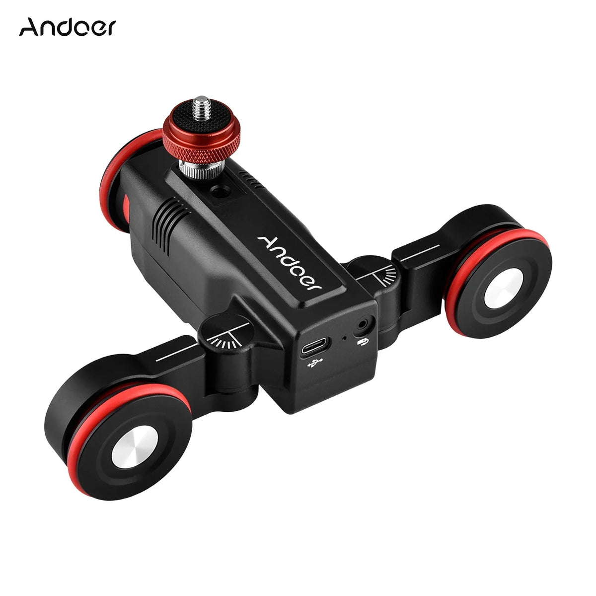 Andoer Video Dolly,3-wheels Motorized Slider Auto Dolly 3-wheels App Time-lapse Line Mobile App Time-lapse Dolly Car Mobile Video Auto Dolly Motorized Slider Dolly Wireless Car Mobile App L5i