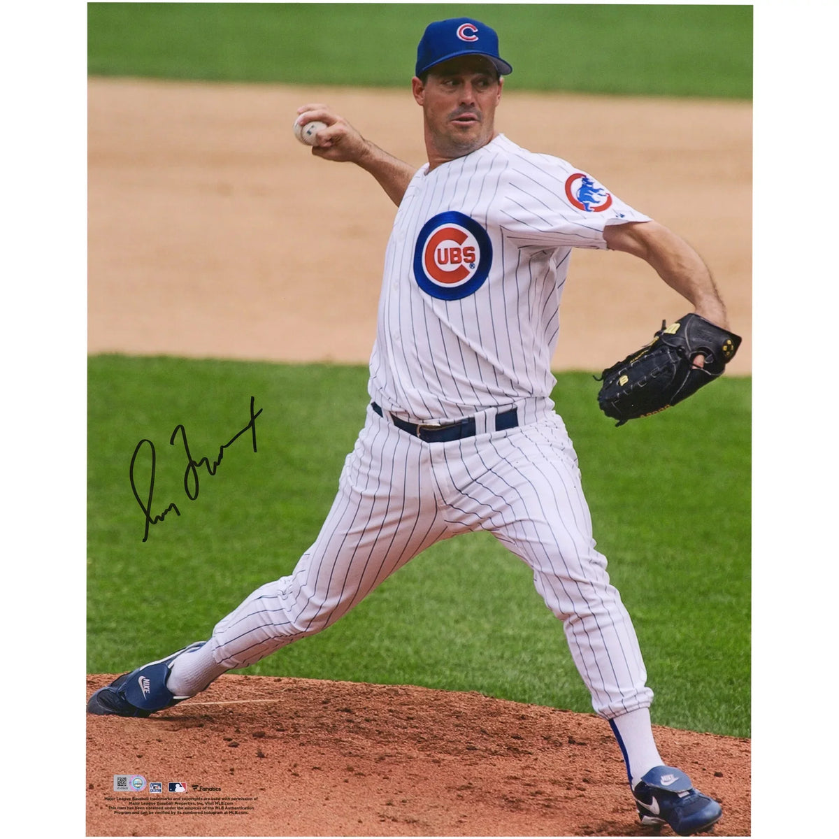 Greg Maddux Chicago Cubs Autographed 16" x 20" Pitching Photograph - Bloweratics Authentic Certified