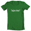 GEEK TEEZ Sips Tea Original Artwork Inspired by Kermit Meme Women's T-shirt Kelly Green XX-Large