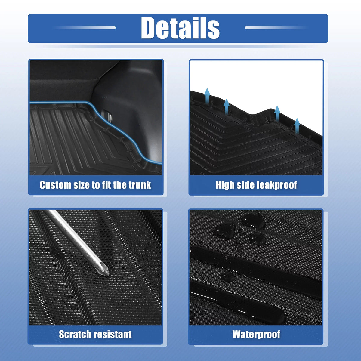 Unique Bargains Cargo Trunk Tray Cargo Liner Cargo Trunk Floor Mat Fluid Protector for Toyota RAV4 2019-2022