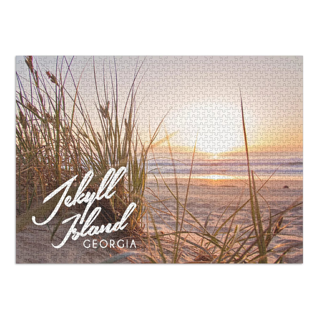 Jekyll Island, Georgia, Beach Sunset (1000 Piece Puzzle, Size 19x27, Challenging Jigsaw Puzzle for Adults and Family, Made in USA)