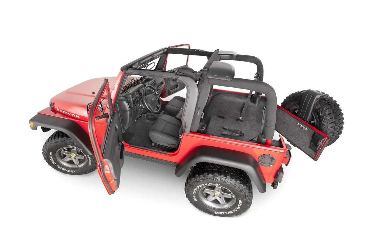 BedRug by RealTruck Front 3Pc Floorr Kit (w/o Center Console)-Heat Shields Compatible with select: 1997-2005 Jeep Wrangler / TJ, 2006 Jeep Wrangler / TJ X