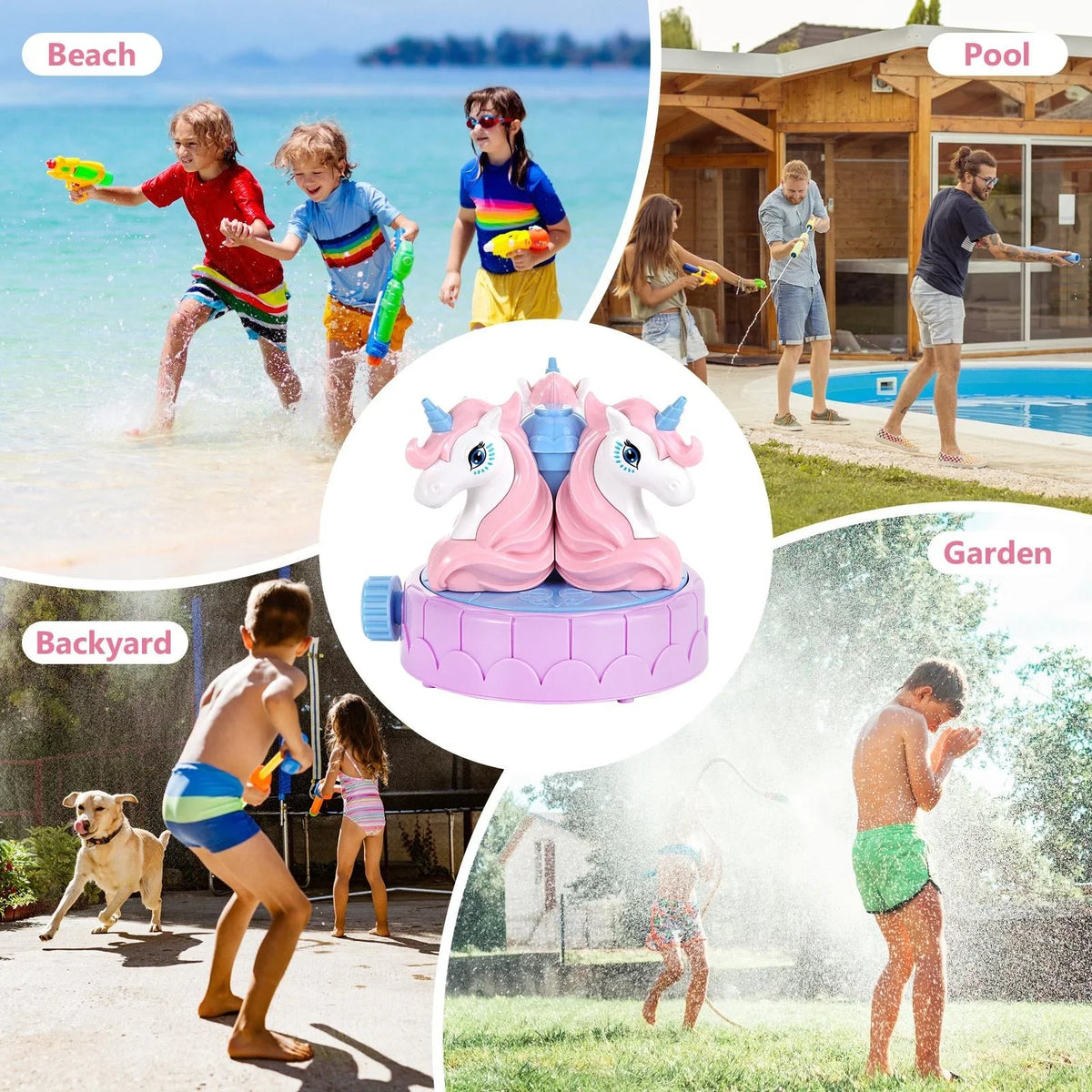 MoKo Unicorn Sprinkler for Kids Outdoor Play, Spray Fluid Toys for Summer Lawn Garden Activities