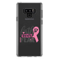 DistinctInk Clear Shockproof Hybrid Case for Galaxy Note 9 - TPU Bumper Acrylic Back Tempered Glass Display Protector - Pink Ribbon Cancer - Faith Over Fear