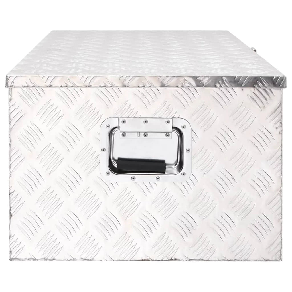 Anself Aluminum Tool Box Truck Toolbox Lockable Underbody Organizer Storage Case Trailer Box Silver for Vehicle, Garage, Camping Trip 39.4 x 21.7 x 14.6 Inches (L x W x H)