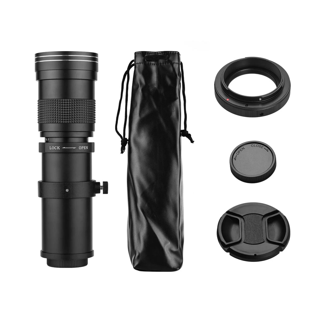 Suzicca Camera MF Super Telephoto Zoom Lens F/8.3-16 420-800mm T Mount with Adapter Ring Universal 1/4 Thread Replacement for EF-Mount Cameras 80D 77D 70D 60D 60Da 50D 7D 6D 5D T7i T7s T6s T6