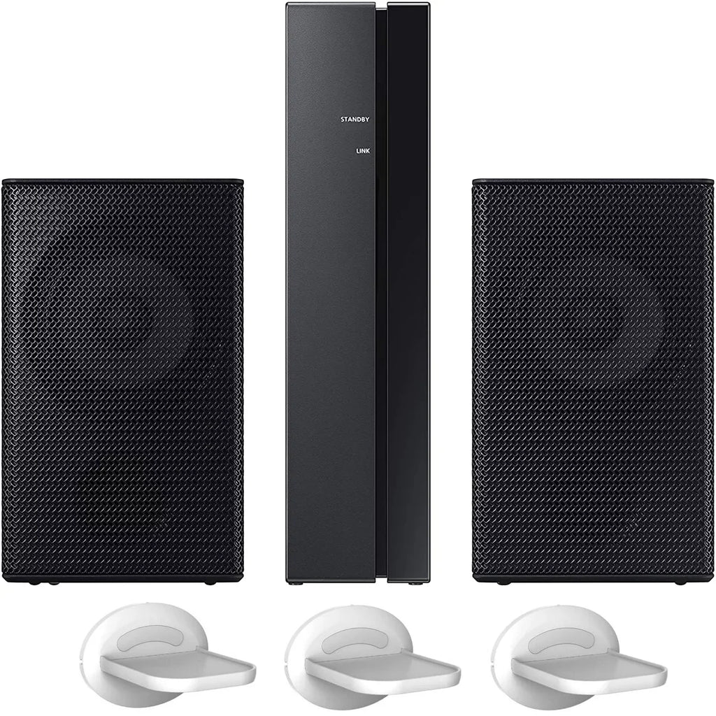 SWA-9100S Wireless Rear Speaker Kit 2.0ch SWA-9100S/ZA for Soundbar Surround Sound Home Theater Expansion Bundle with Deco Gear Pack of 3 Wall Mount Shelf Stands