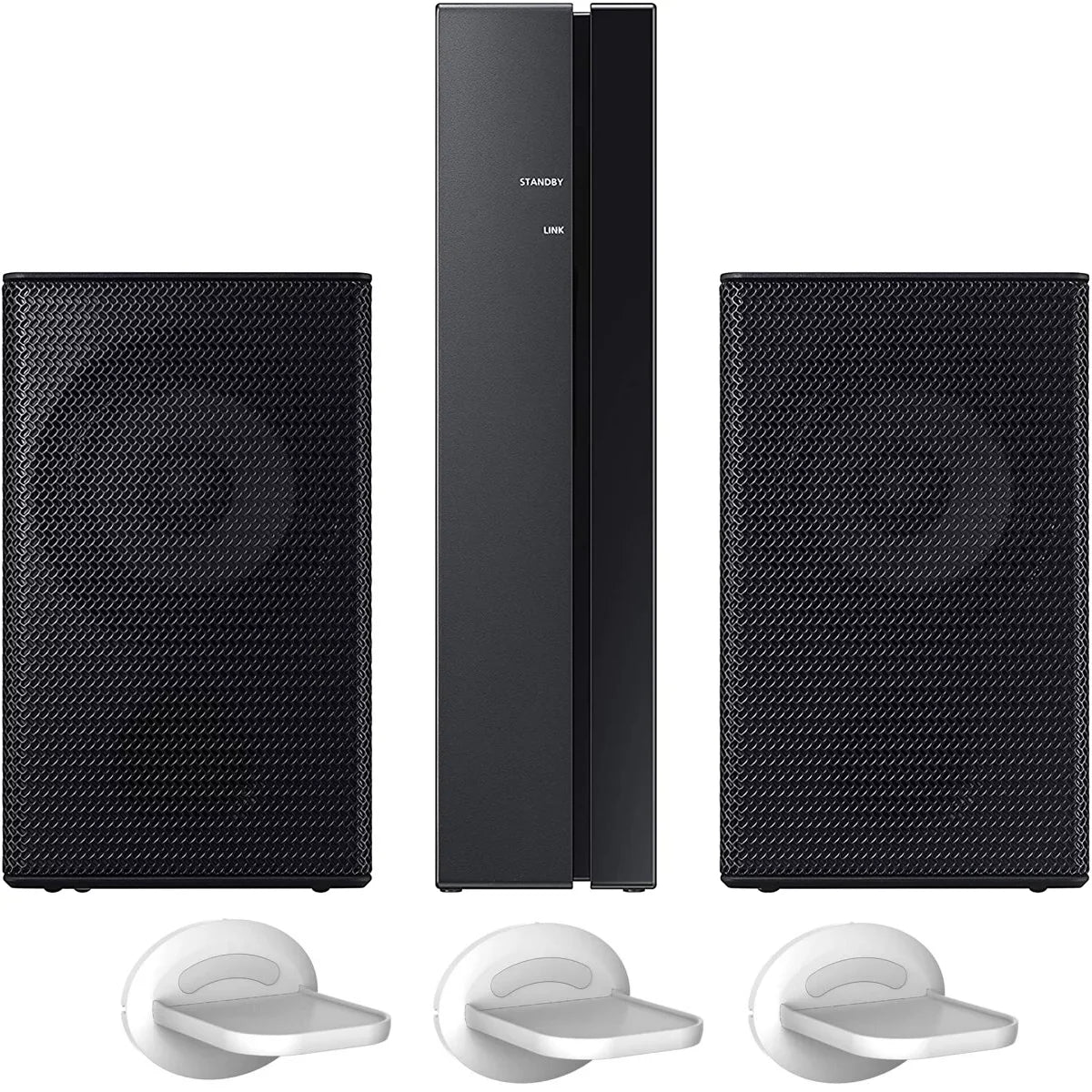 SWA-9100S Wireless Rear Speaker Kit 2.0ch SWA-9100S/ZA for Soundbar Surround Sound Home Theater Expansion Bundle with Deco Gear Pack of 3 Wall Mount Shelf Stands