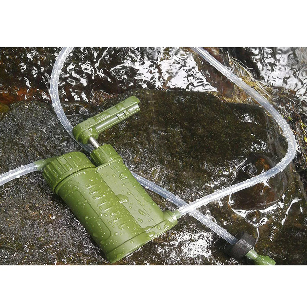 Portable Fluid Filter, Personal Camping Fluid with Internal Carbon and Filter Assembly, Fiber Membrane