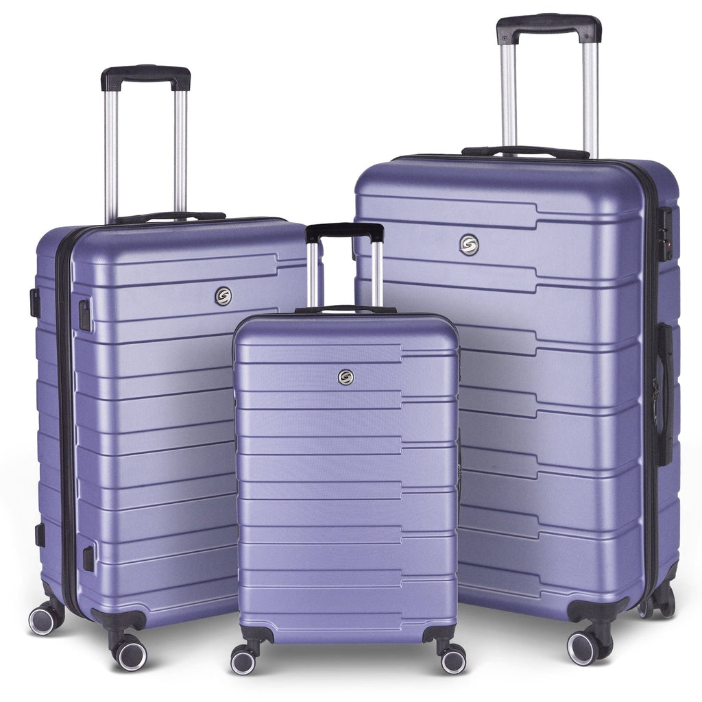 3-Piece Luggage Sets,Luggage Expandable Suitcase,Lightweight Suitcase with TSA Lock Spinner,Luggage Set Sturdy Luggage Set with 4-Wheel Spinner and Hooks, (20", 24", 28"),Purple