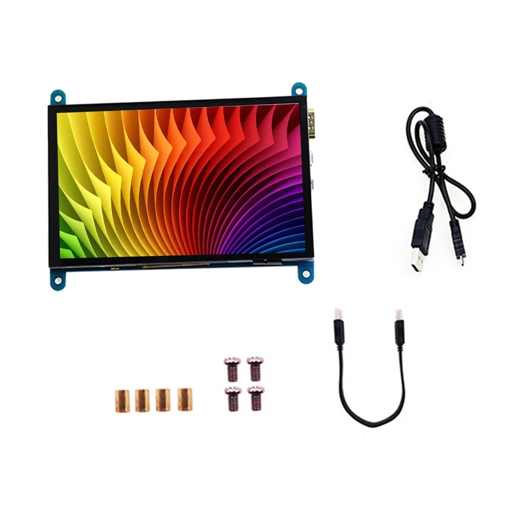 Aibecy 5 InchCapacitive Monitor Display 800*480 Resolution Small Portablewith USBInterface Compatible with Raspberry Pi Educational Tool