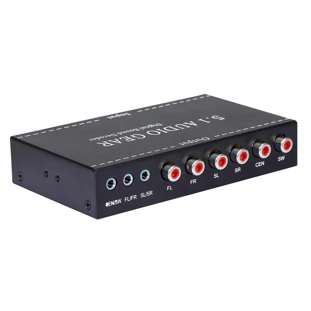 Nebublu NK-A6L 5.1 Audio Gear Digital Sound Decoder; Dolby Digital AC-3 Converter; 3.5mm Audio Output; Home Theater Audio Gear Replacement