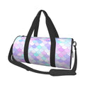 Coaee Rainbow Scales Large Capacity Travel Luggage Bag Cylinder Gym Bag Fluid Sports Bag with Pocket and Compartment