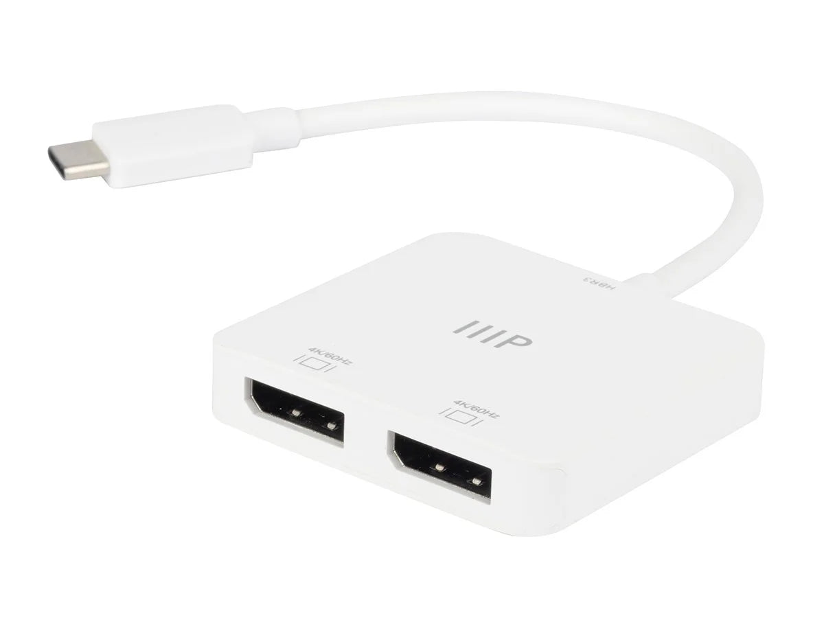Monoprice USB-C to Dual 4K DisplayPort Adapter (Dual 4K@60Hz) Compatible with Thunderbolt 3 Devices with Windows and MacOS