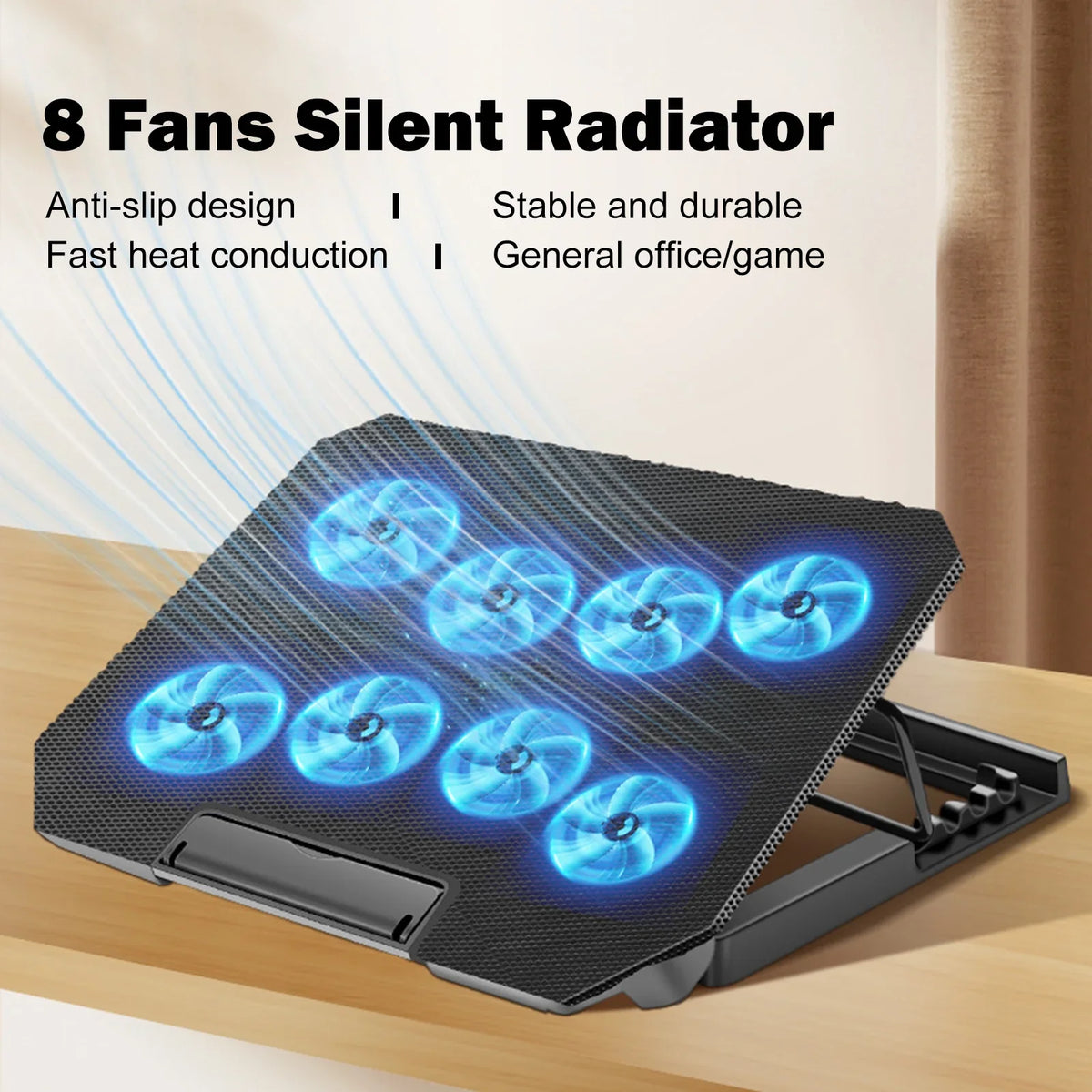 Htovila Notebook Cooling Fan, 10-15.6 Inch with Adjustable Fan Strength and 2 USB Ports