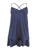Lauren Ralph Lauren Women's Stripe Satin Camisole Sleepwear (XL, Navy/White)
