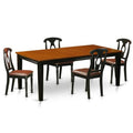 East West Furniture QUKE5-BCH-LC Dining Set - Table with 4 Solid Chairs; Black & Cherry - 5 Piece