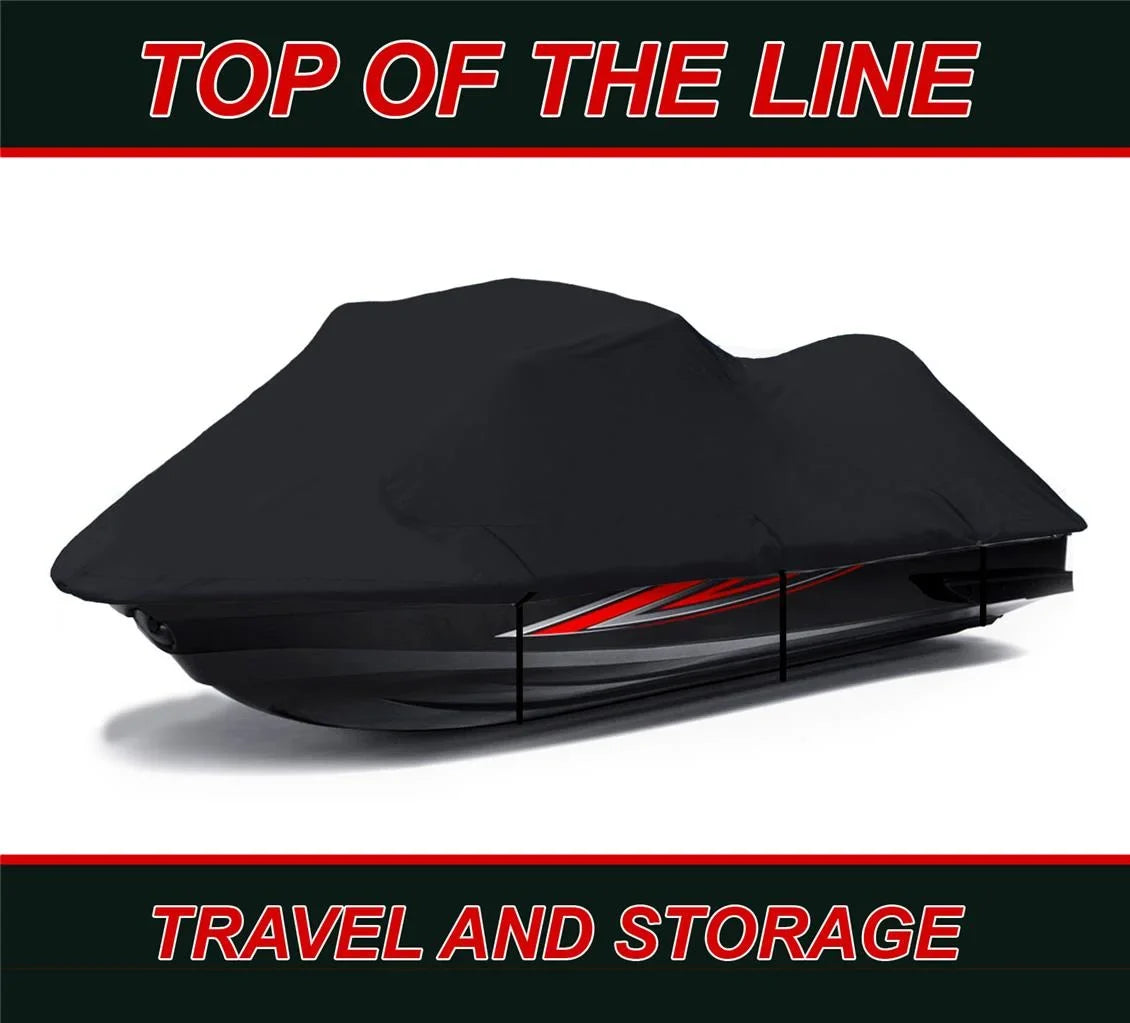 BLACK 600 DENIER JetSki Cover Compatible for Polaris Pro 1200 2000 2001 Jet Ski Cover 1-2 Seater