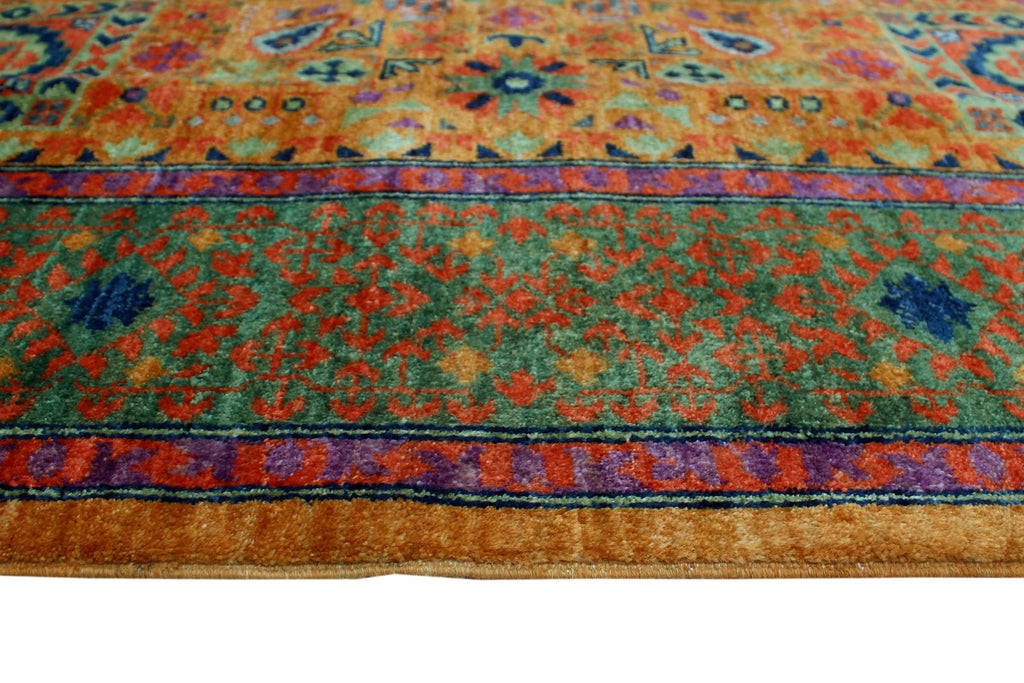 Aria Lemuel Gold/Green Rug; 5'7" x 7'8"