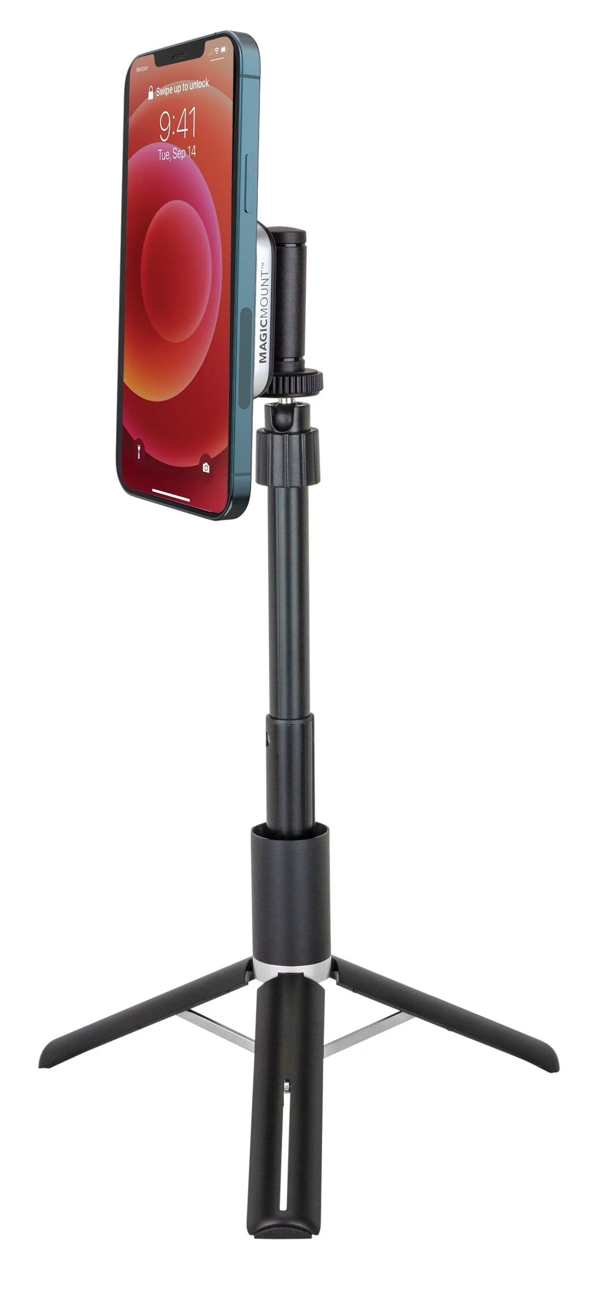 Scosche MP2TR1-SP MagicMount Pro 2 Tripod/Selfie Stick Phone Mount with Adjustable Arm, Black