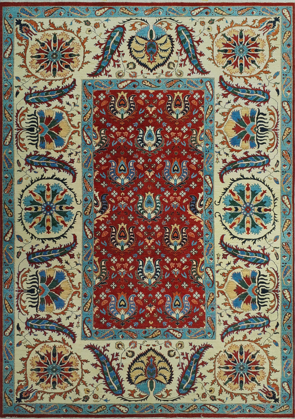 Aria Matias Red/Ivory Rug, 9'9" x 13'9"