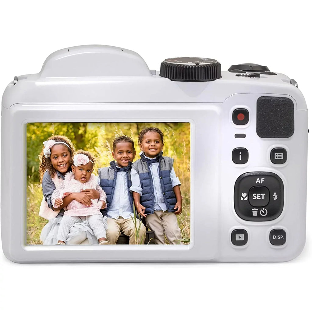 Kodak PIXPRO Astro Zoom AZ255-WH 16MP Digital Camera, 25X Optical Zoom, White Bundle with Lexar 32GB Capability 800x UHS-I SDHC Memory Card + Deco Photo Camera Bag