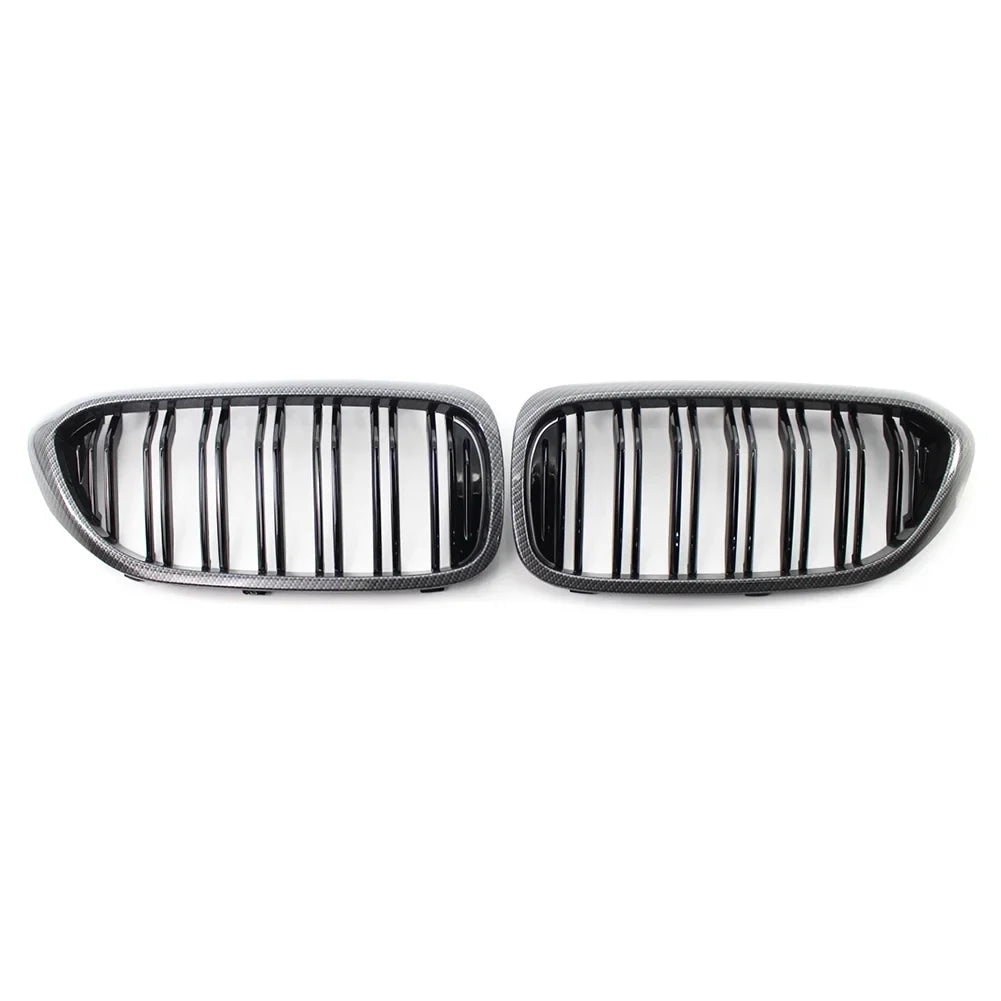NS Front Grill Keney Grille Cover Trim for BMW 5 Series G30 G31 G38 530i 540i 2017 2018 2019, Carbon Fiber Style