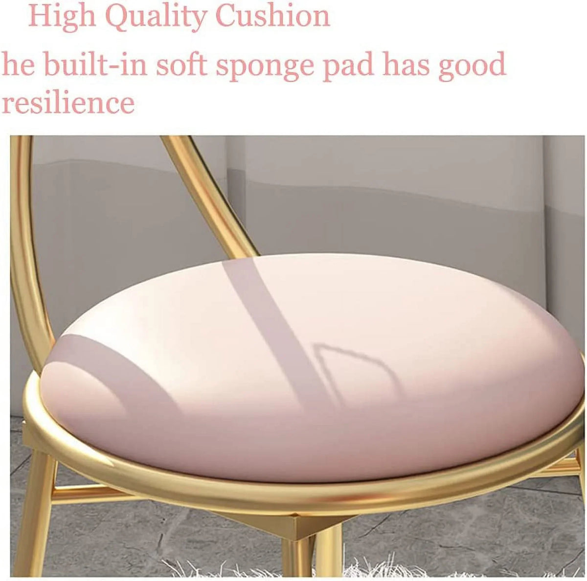 MONIPA Golden Butterfly Backrest Chairs Modern Vanity Stool with Cushioned Back Vanity Chair Pink Princess Chair Girls Ladies Creative Makeup Stool Art Leisure Chair Seat for Bedroom; Dining Room